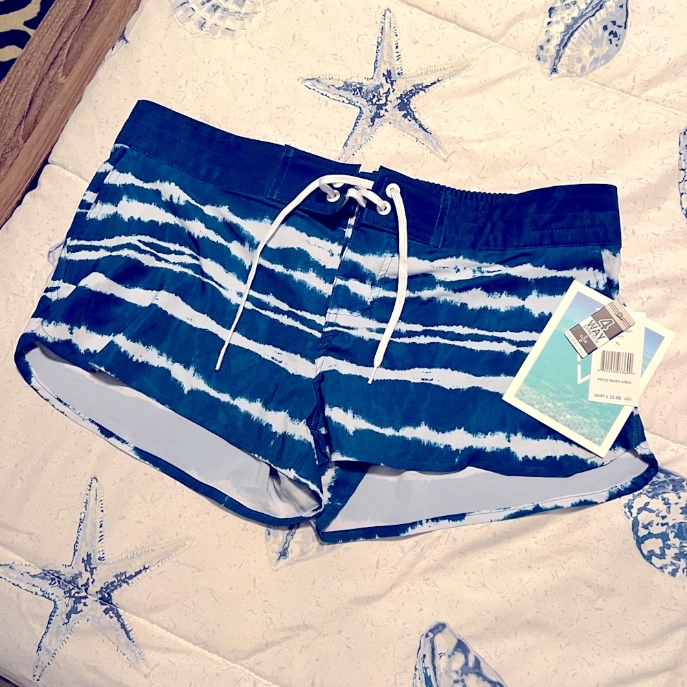 Blue Tie-Dye Surf Shorts